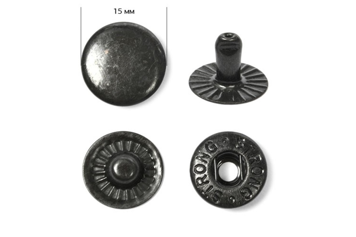 Кнопка установочная Strong №54 (12,5мм) сталь арт.9837 цв.оксид уп.1440 шт